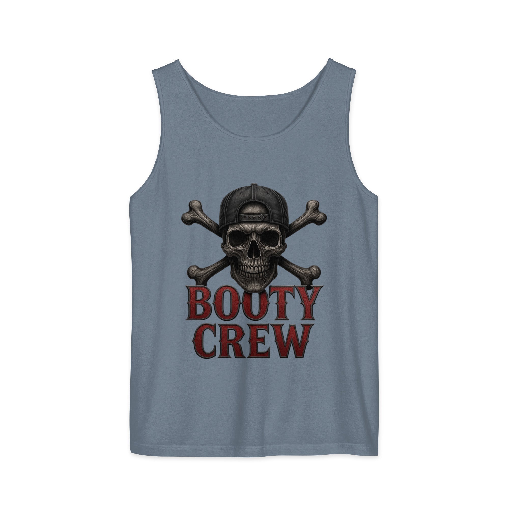 BootyCrew Garment - Dyed Tank | Skull & Crossbones Design | Basic Cotton - Bluegrass Elite Apparel LLC