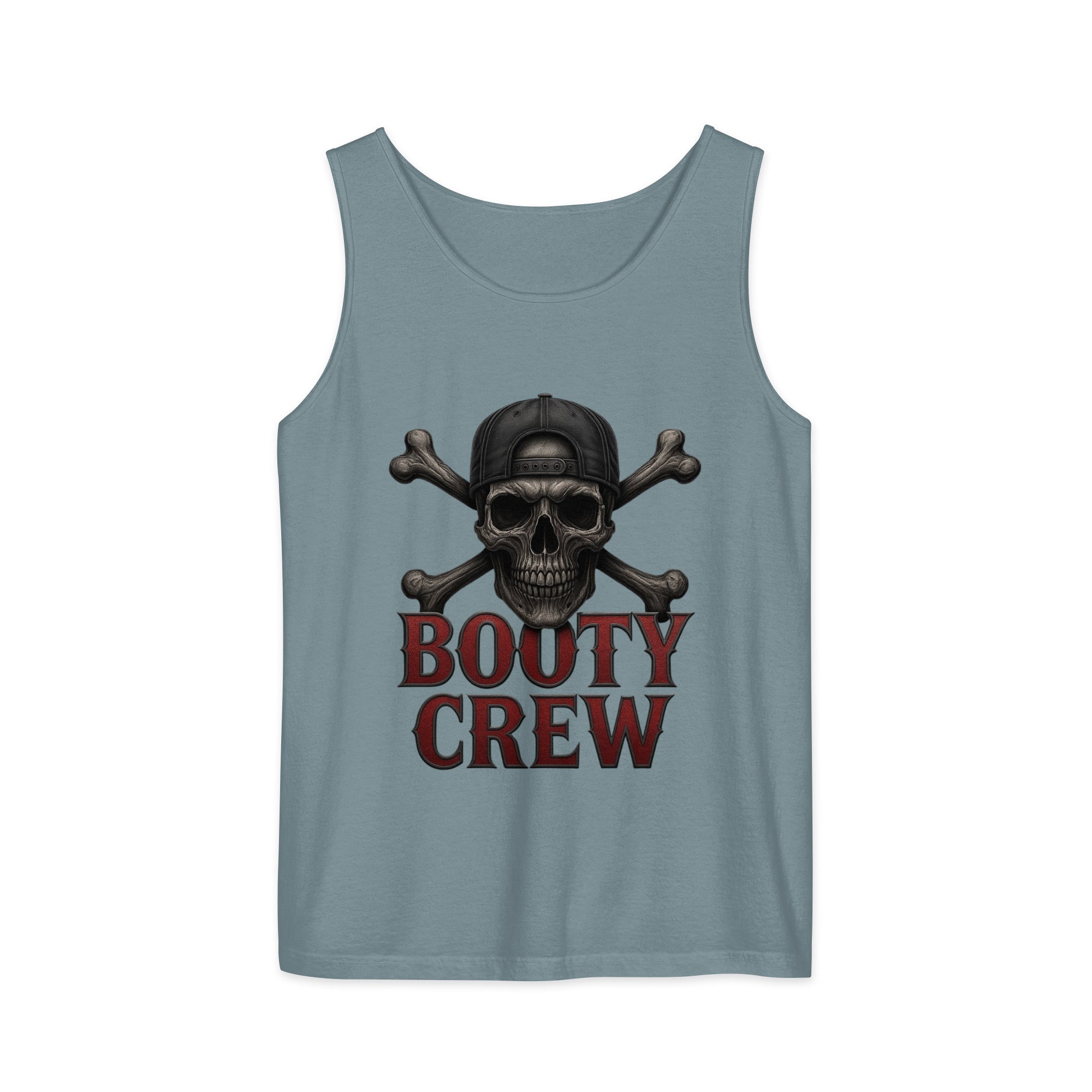 BootyCrew Garment - Dyed Tank | Skull & Crossbones Design | Basic Cotton - Bluegrass Elite Apparel LLC