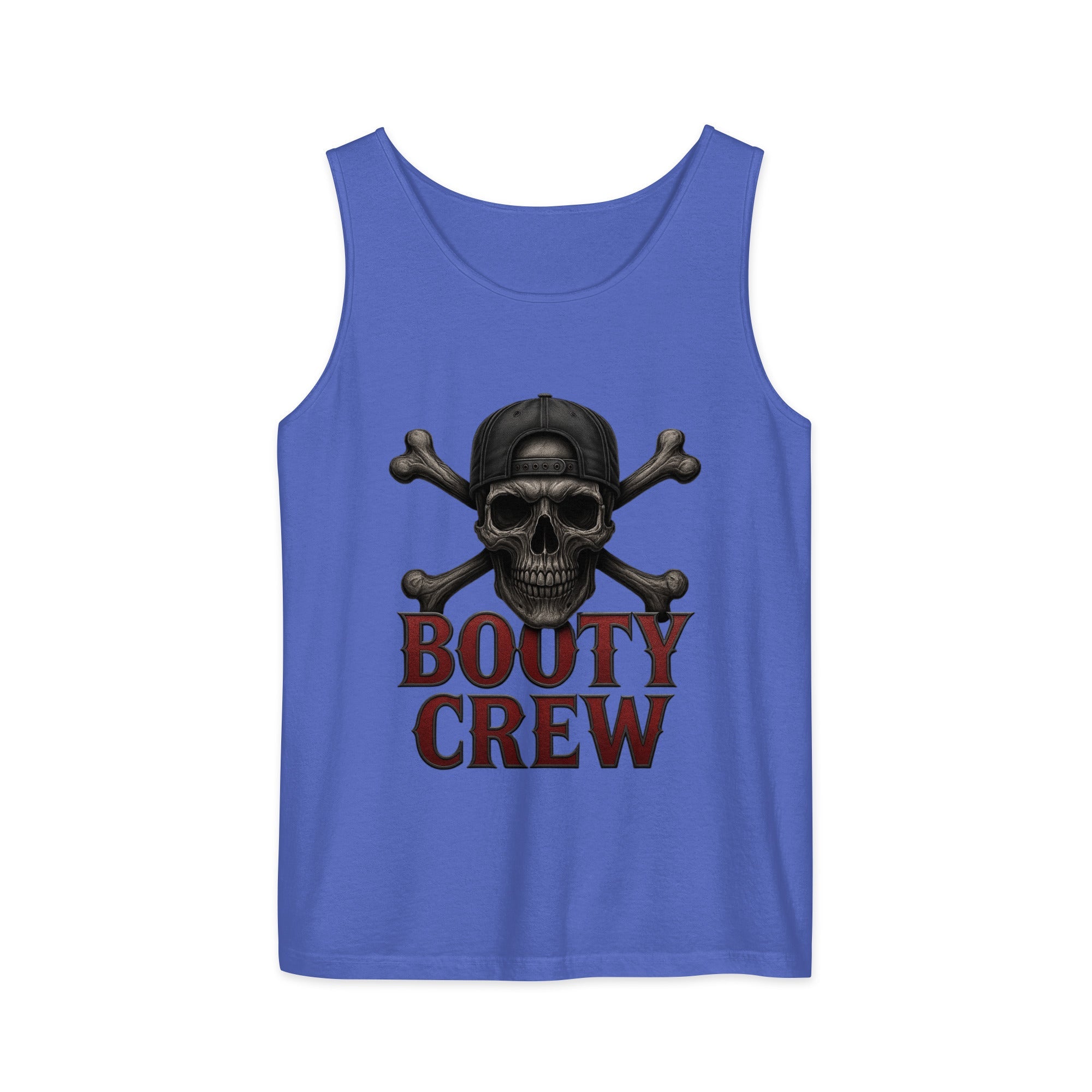 BootyCrew Garment - Dyed Tank | Skull & Crossbones Design | Basic Cotton - Bluegrass Elite Apparel LLC