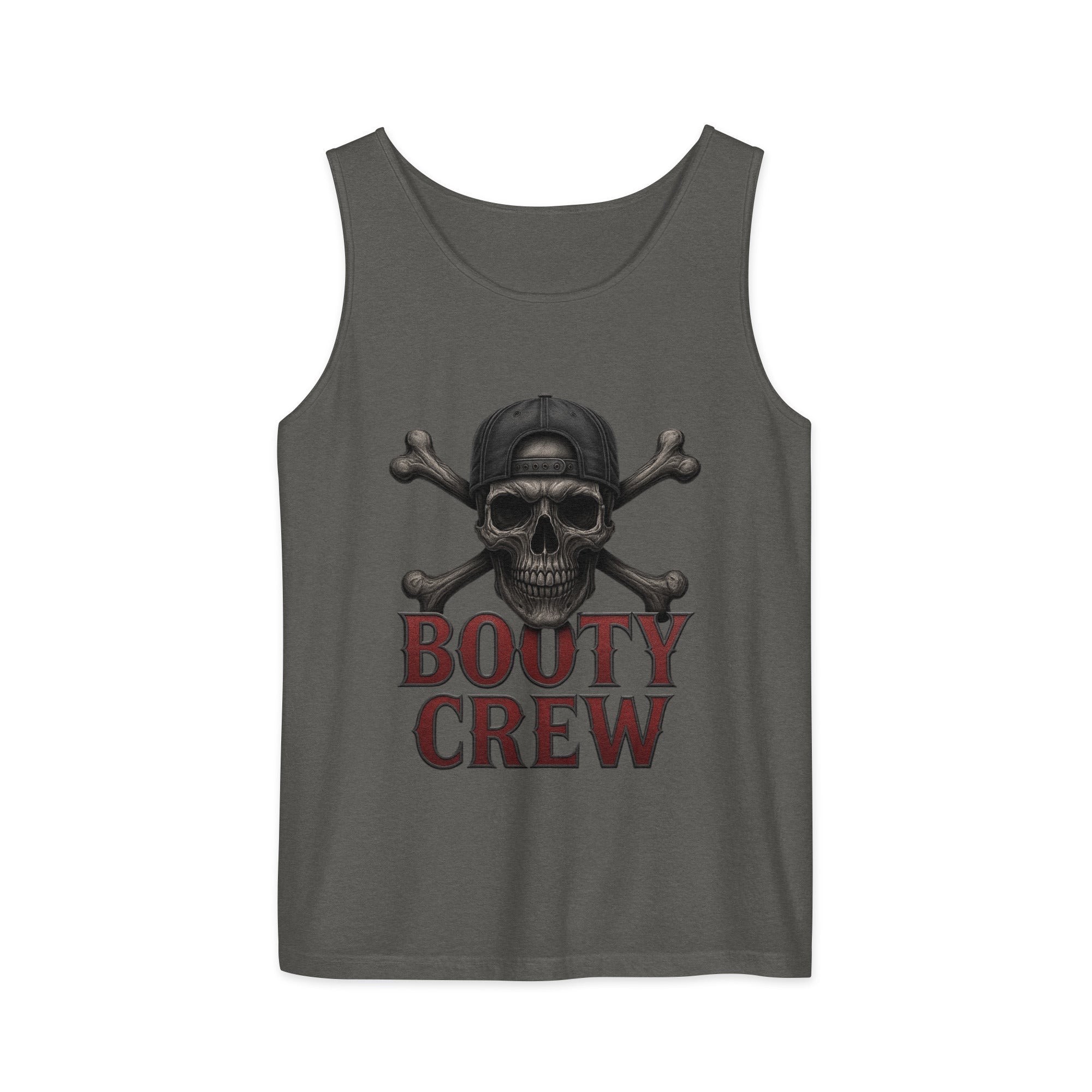 BootyCrew Garment - Dyed Tank | Skull & Crossbones Design | Basic Cotton - Bluegrass Elite Apparel LLC