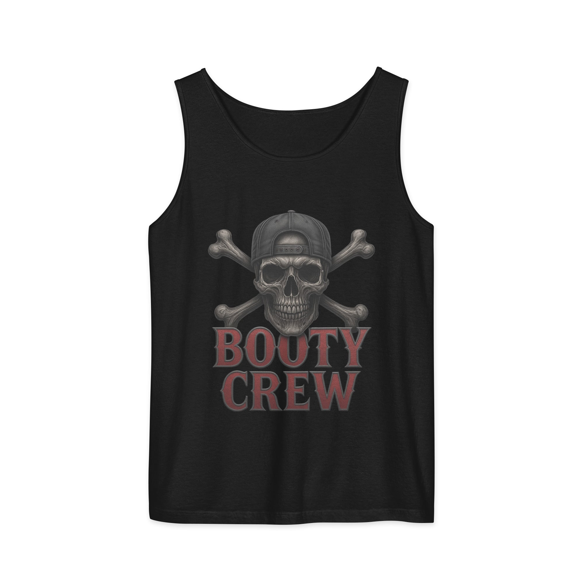 BootyCrew Garment - Dyed Tank | Skull & Crossbones Design | Basic Cotton - Bluegrass Elite Apparel LLC