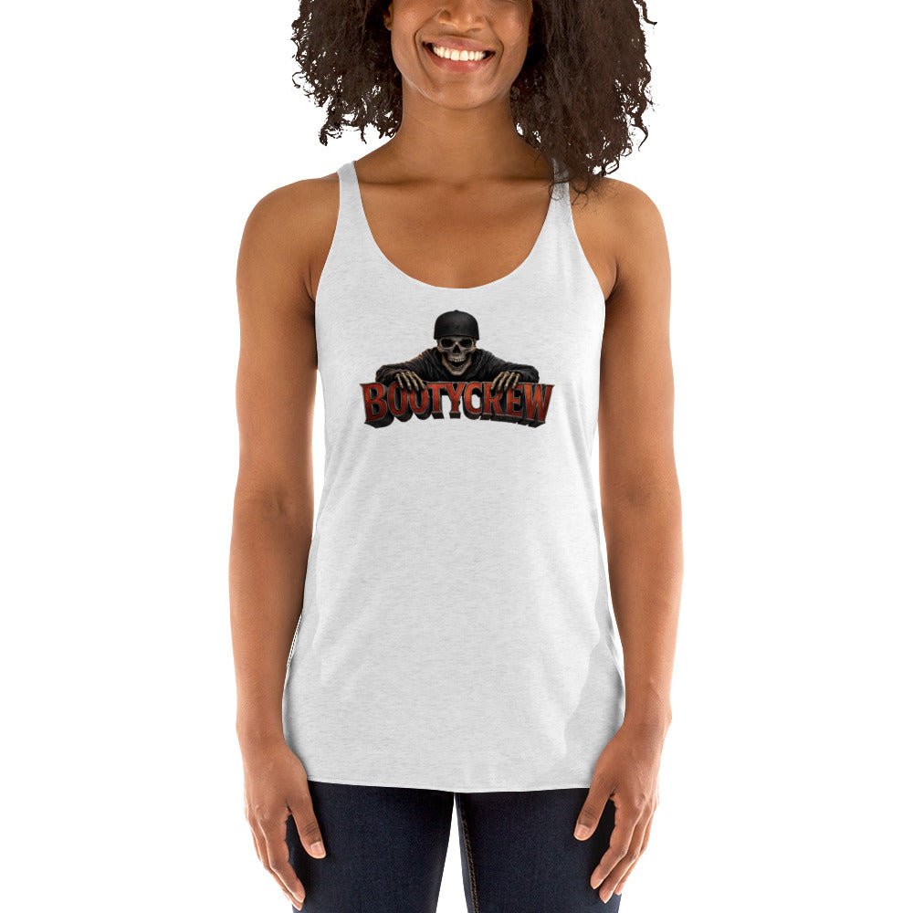 BootyCrew Racerback Tank | Skull Streetwear Design | Elite Tri - Blend - Bluegrass Elite Apparel LLC