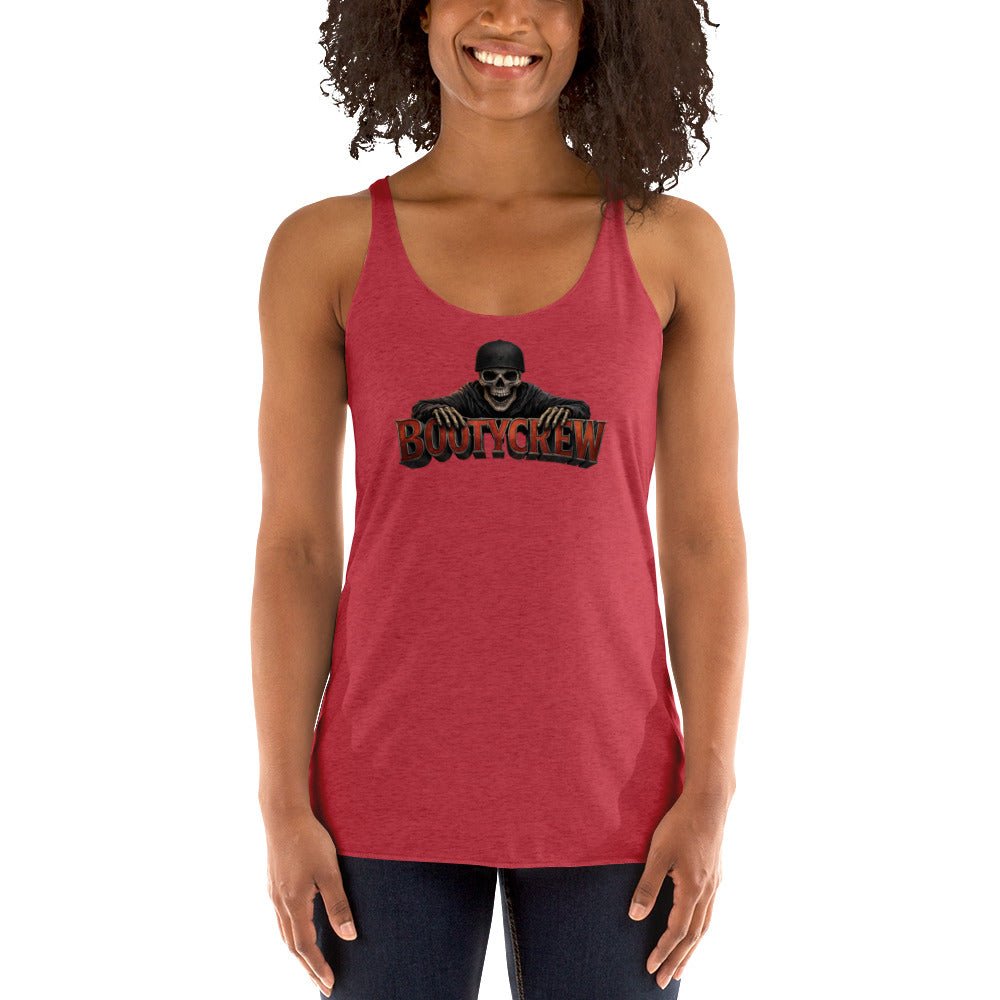 BootyCrew Racerback Tank | Skull Streetwear Design | Elite Tri - Blend - Bluegrass Elite Apparel LLC
