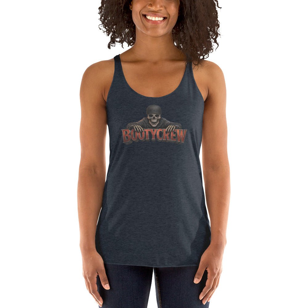 BootyCrew Racerback Tank | Skull Streetwear Design | Elite Tri - Blend - Bluegrass Elite Apparel LLC