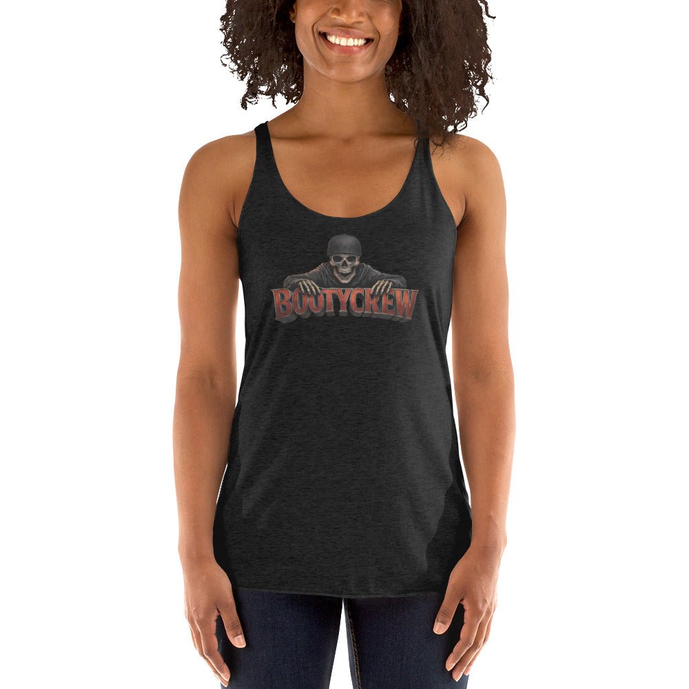 BootyCrew Racerback Tank | Skull Streetwear Design | Elite Tri - Blend - Bluegrass Elite Apparel LLC