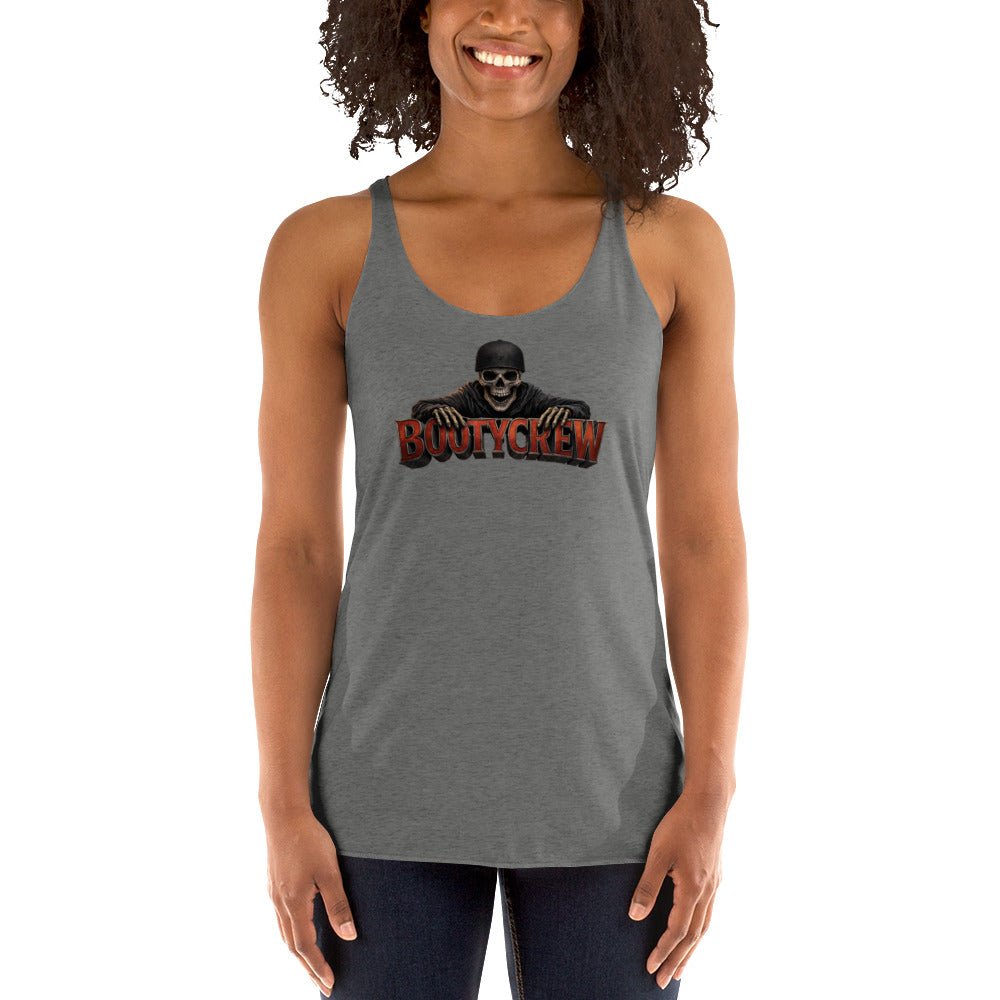 BootyCrew Racerback Tank | Skull Streetwear Design | Elite Tri - Blend - Bluegrass Elite Apparel LLC