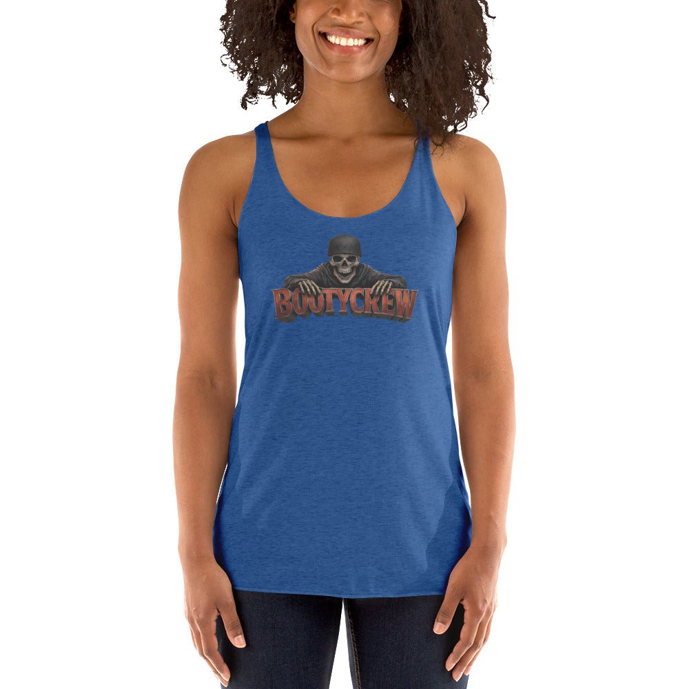 BootyCrew Racerback Tank | Skull Streetwear Design | Elite Tri - Blend - Bluegrass Elite Apparel LLC