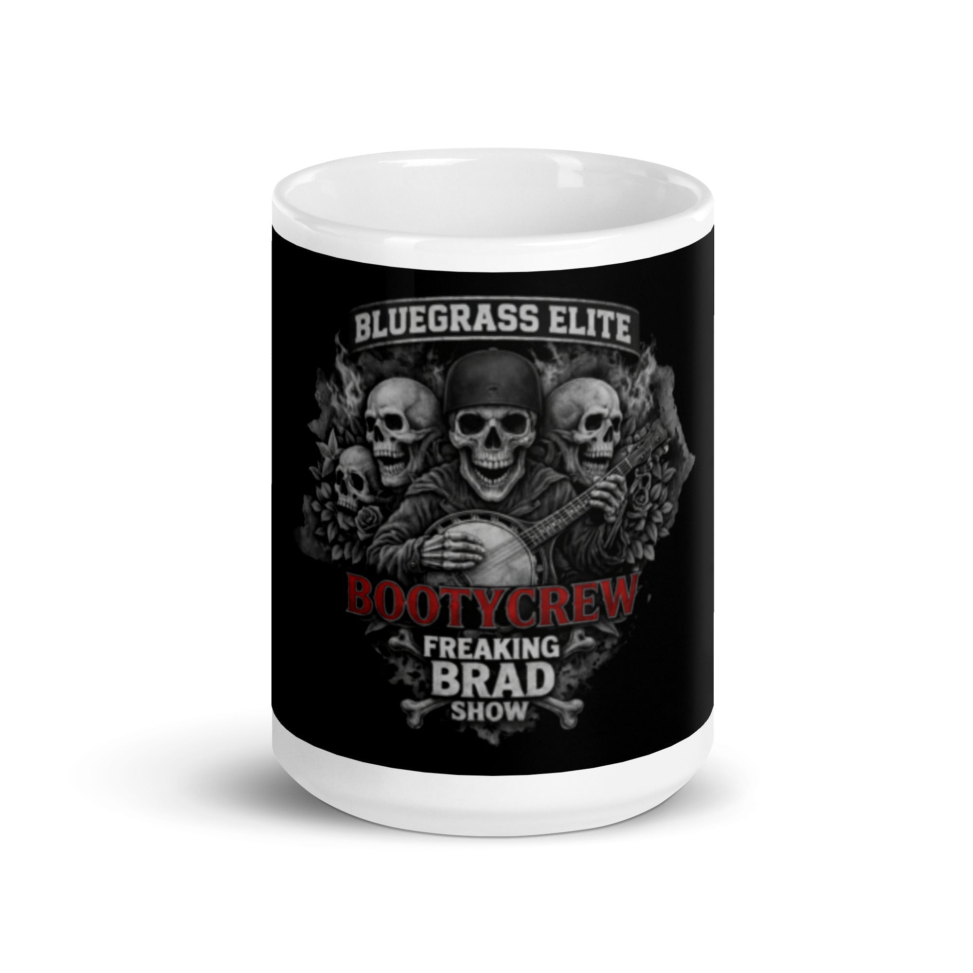 BootyCrew Skull Mug | Freaking Brad Show Design | Ceramic 11–20 oz - Bluegrass Elite Apparel LLC