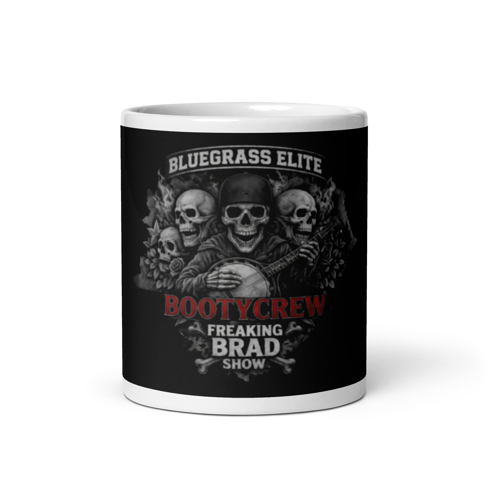 BootyCrew Skull Mug | Freaking Brad Show Design | Ceramic 11–20 oz - Bluegrass Elite Apparel LLC