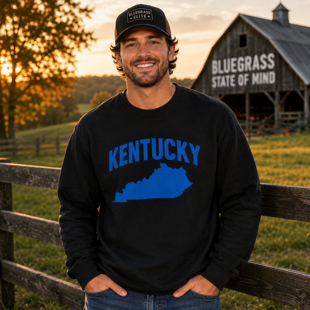 Kentucky Outline Sweatshirt – Bluegrass Classic | Premium Fleece