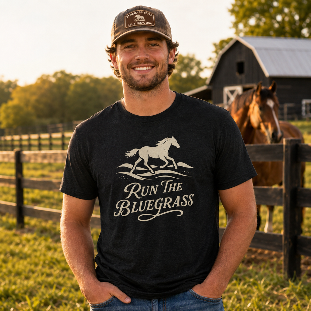 Run the Bluegrass Tee | Kentucky Horse Heritage & Racing Shirt