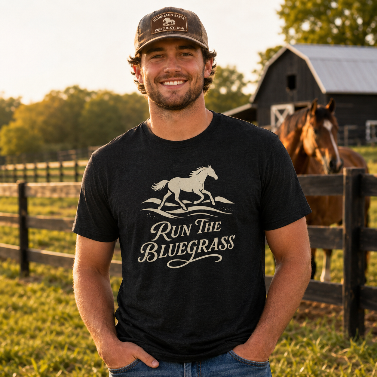 Run the Bluegrass Tee | Kentucky Horse Heritage & Racing Shirt
