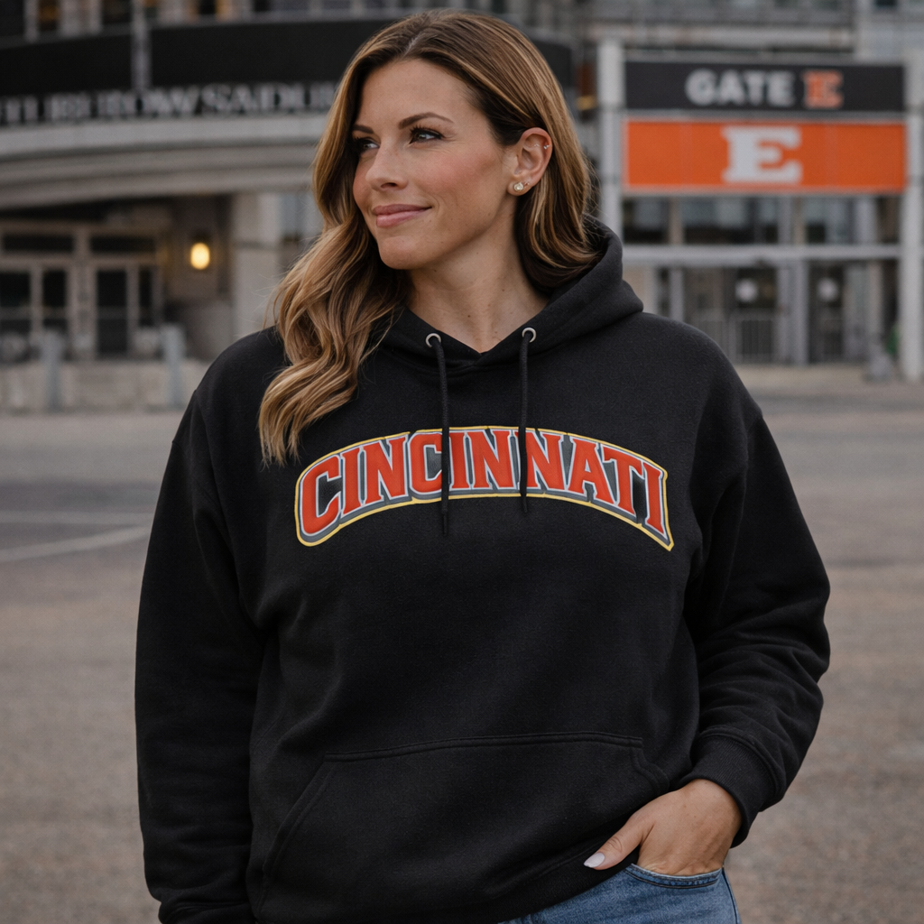Cincinnati Hoodie | Arched Word Art Design