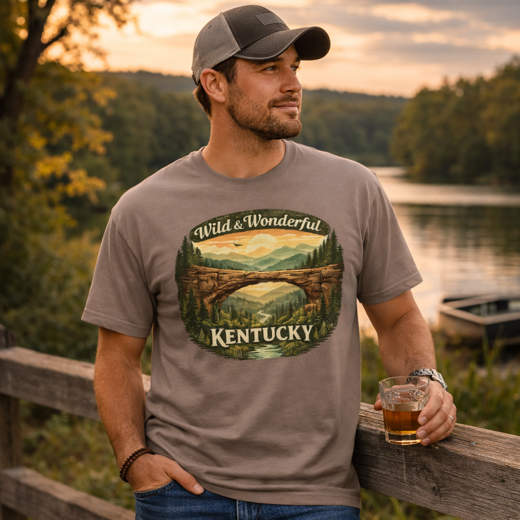 Wild & Wonderful Kentucky T-Shirt | Red River Gorge Arch Design | Classic Cotton