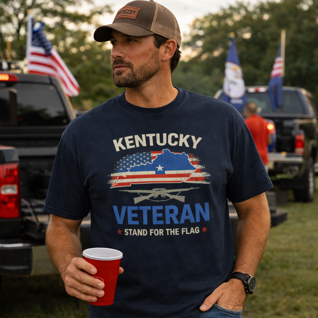 Kentucky Veteran Stand for the Flag T-Shirt | Patriotic Pride | Classic
