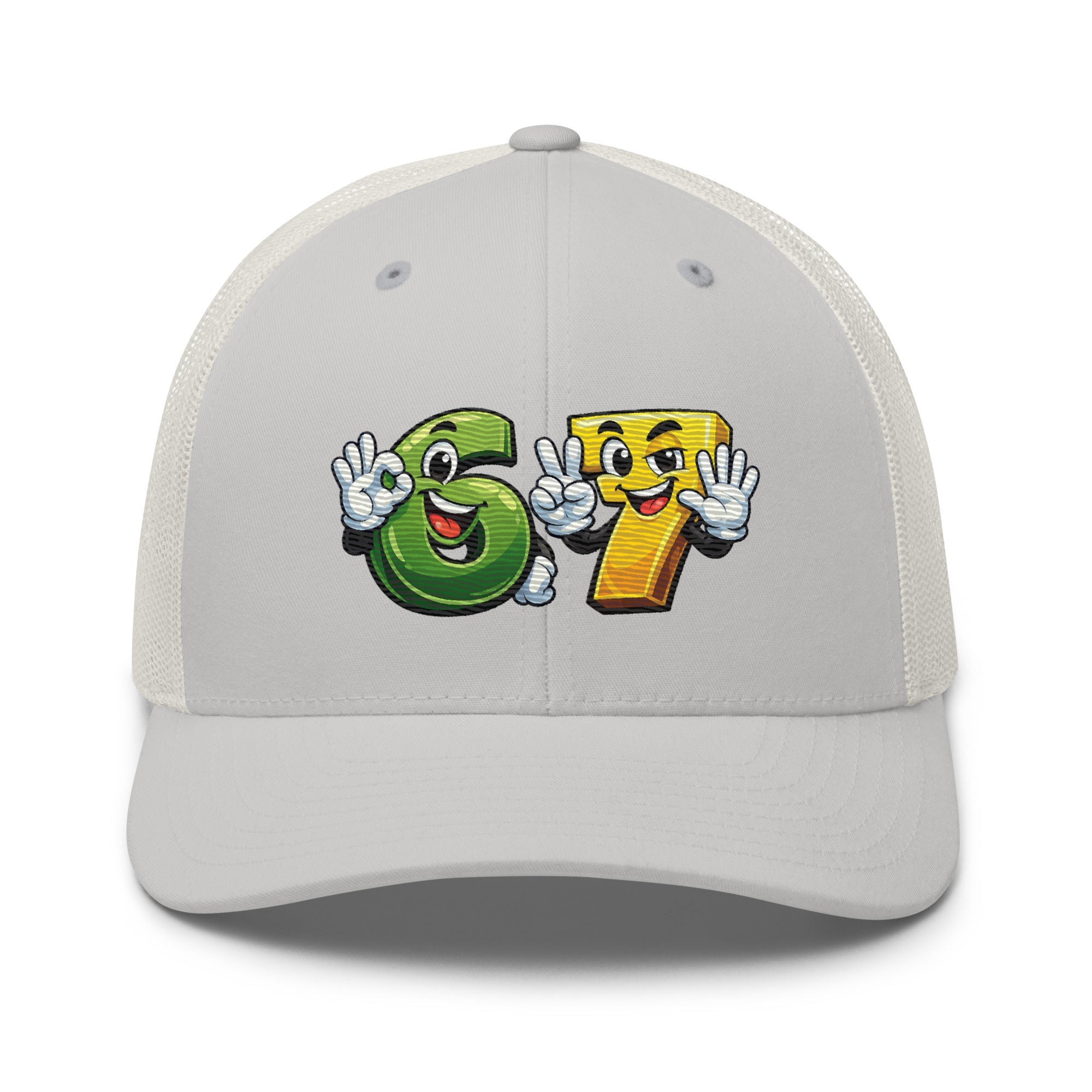 Cartoon 6 and 7 Trucker Cap | Smiling Number Hat - Bluegrass Elite Apparel LLC