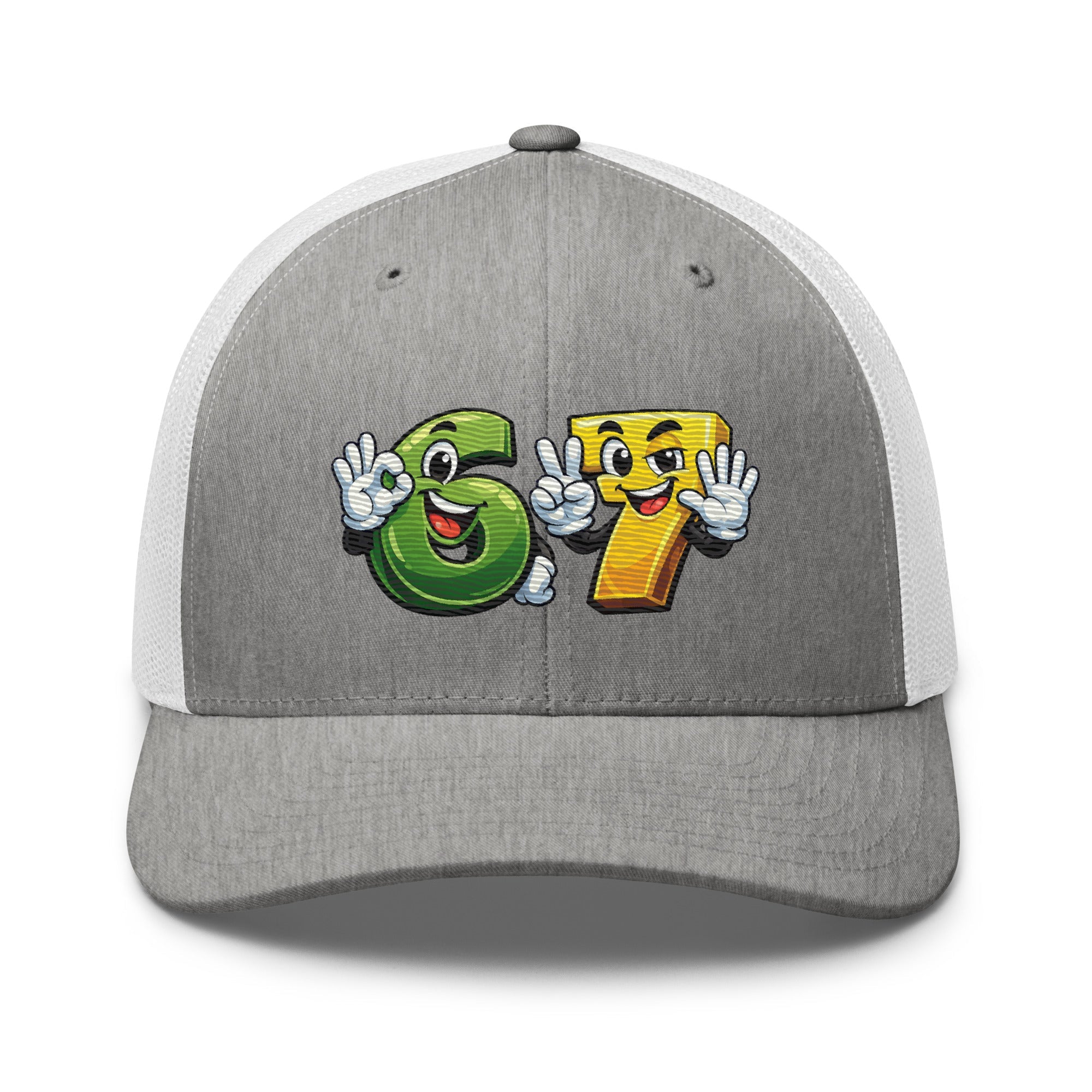 Cartoon 6 and 7 Trucker Cap | Smiling Number Hat - Bluegrass Elite Apparel LLC