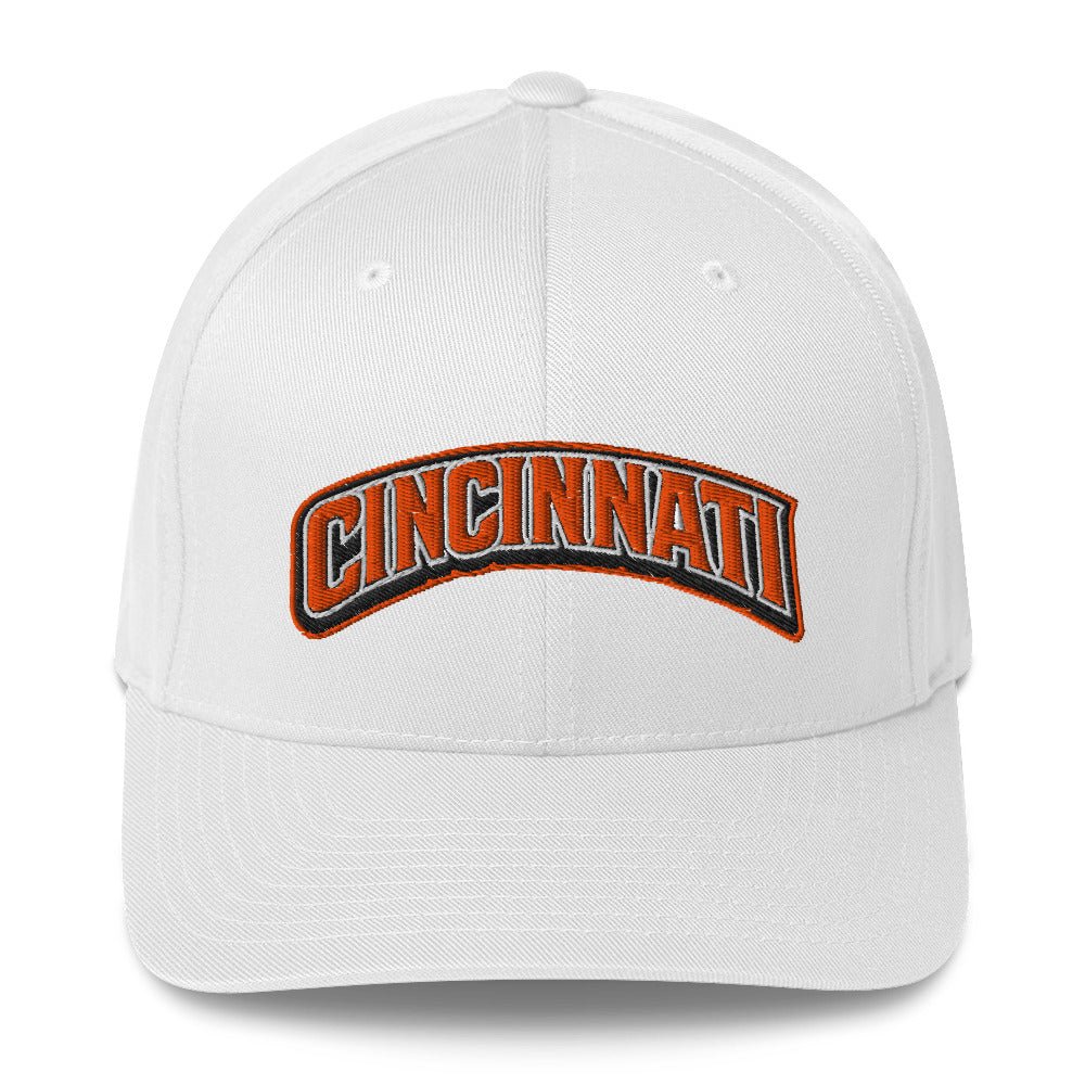 Cincinnati Arch Cap | Orange Word Art Twill Hat - Bluegrass Elite Apparel LLC