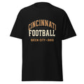 Cincinnati Football Arch Text Tee | Vintage Collegiate | Basic Cotton - Bluegrass Elite Apparel LLC