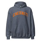 Cincinnati Football Hoodie | Arched Orange Text Design | Premium Fleece - Bluegrass Elite Apparel LLC