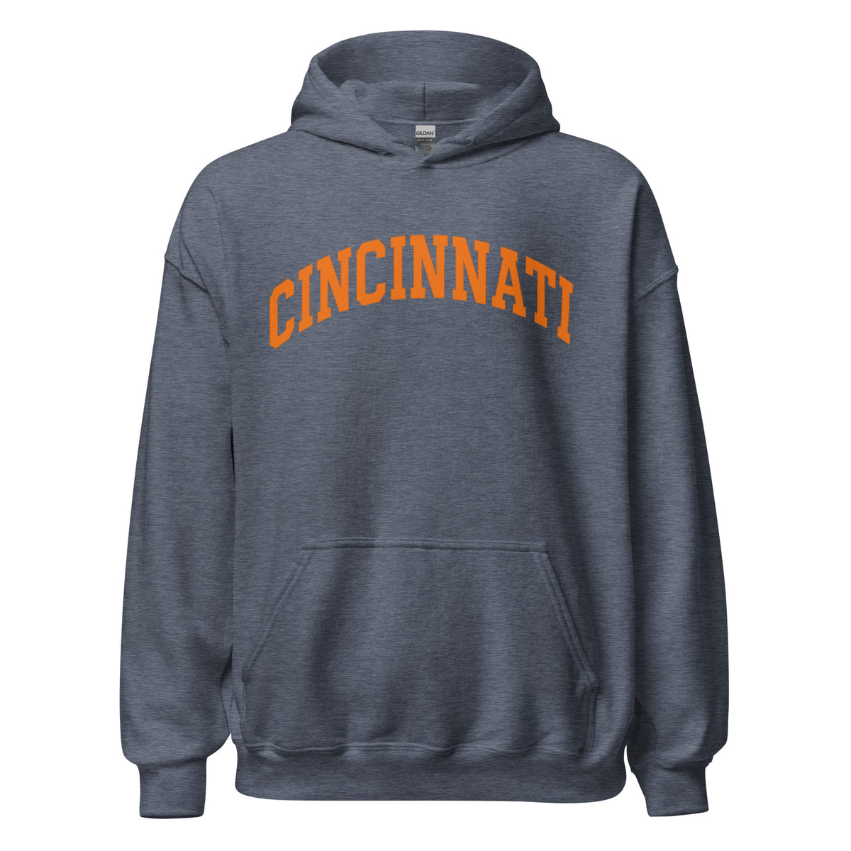 Cincinnati Football Hoodie | Arched Orange Text Design | Premium Fleece - Bluegrass Elite Apparel LLC