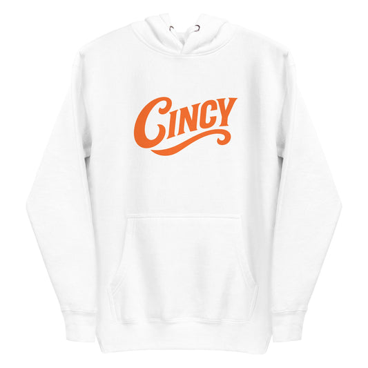 Cincinnati Football Hoodie | Retro “Cincy” Orange Script | Premium Fleece - Bluegrass Elite Apparel LLC