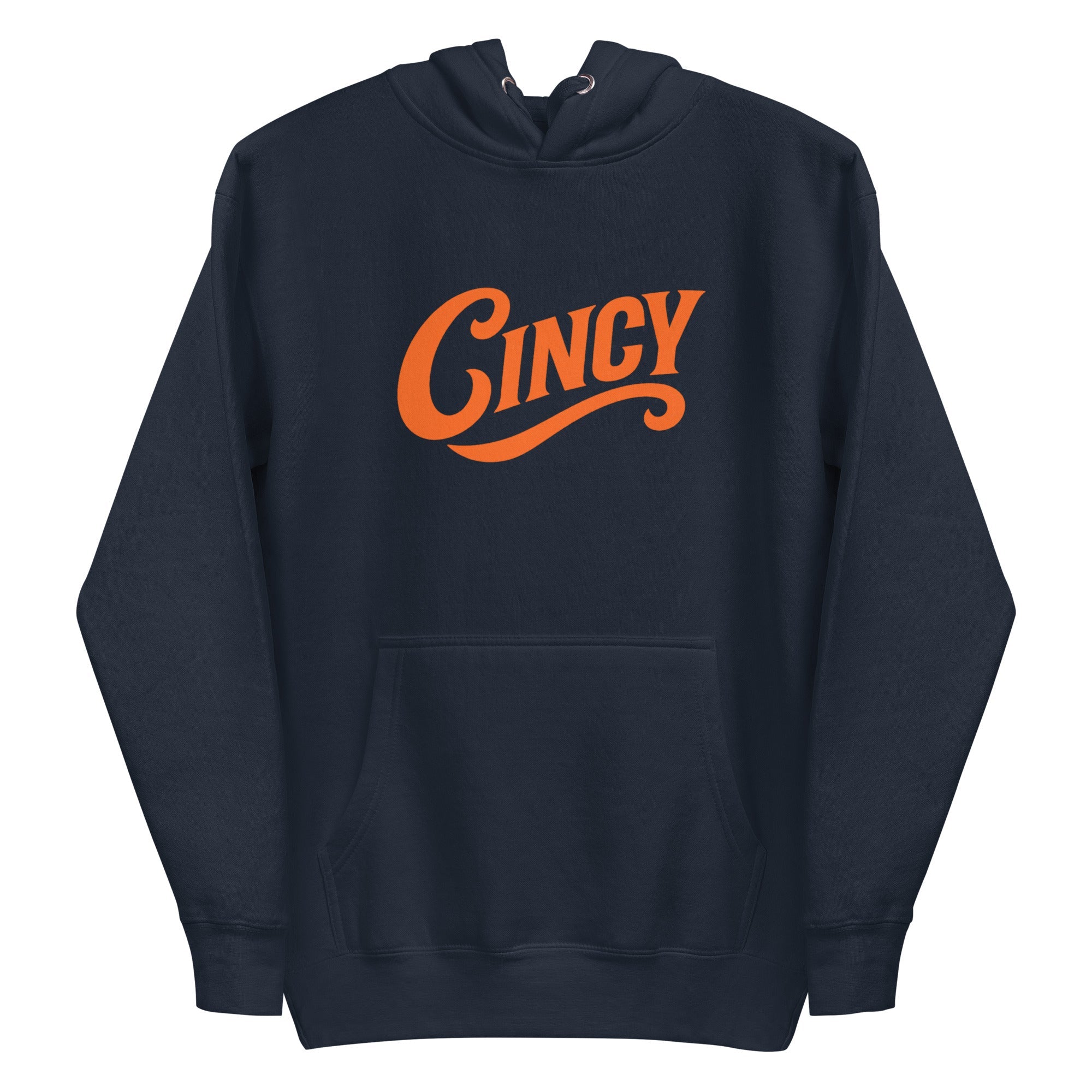 Cincinnati Football Hoodie | Retro “Cincy” Orange Script | Premium Fleece - Bluegrass Elite Apparel LLC