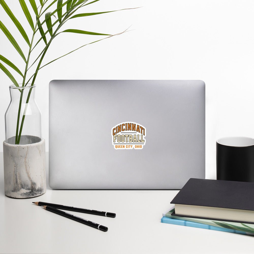 Cincinnati Football Queen City Sticker — Vinyl, Durable, Bubble - Free - Bluegrass Elite Apparel LLC
