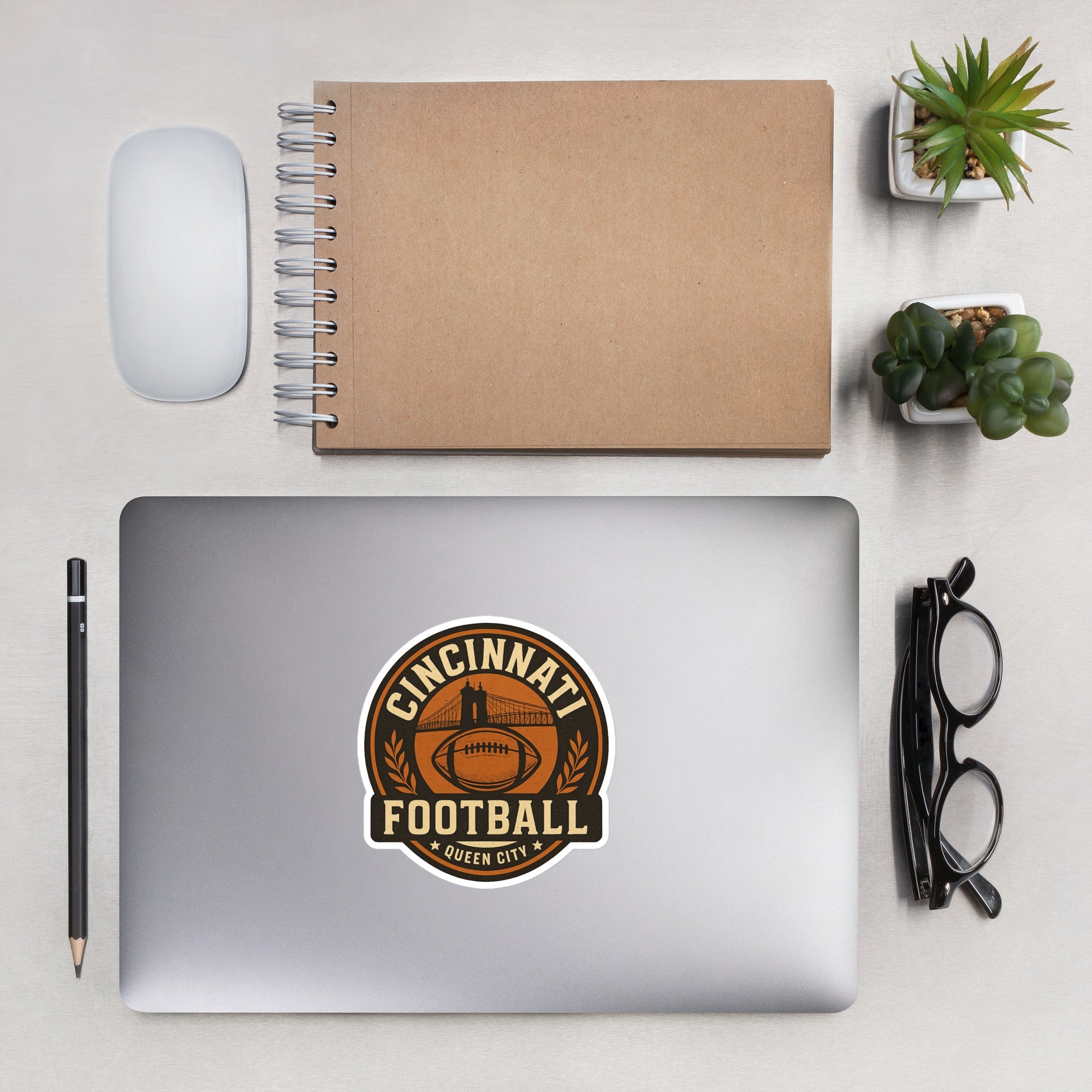 Cincinnati Football Seal Sticker — City Pride Vinyl, Bubble - Free - Bluegrass Elite Apparel LLC