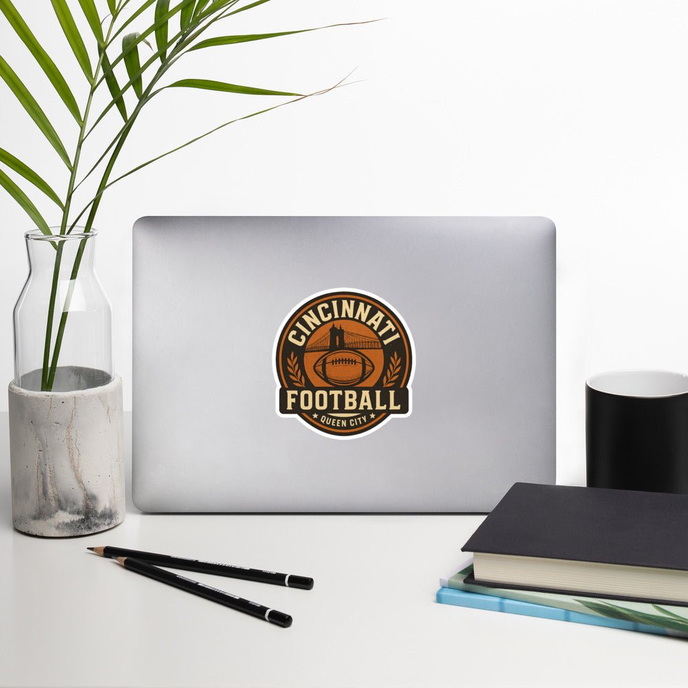 Cincinnati Football Seal Sticker — City Pride Vinyl, Bubble - Free - Bluegrass Elite Apparel LLC
