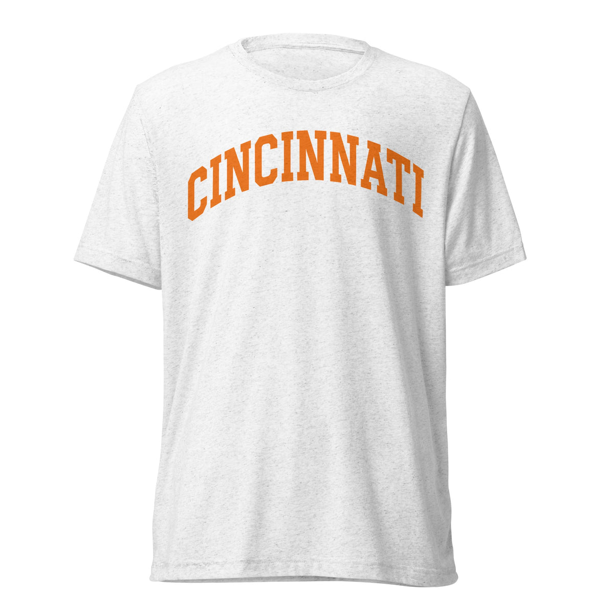 Cincinnati Football Shirt | Arched Orange Text Design | Elite Tri - Blend - Bluegrass Elite Apparel LLC