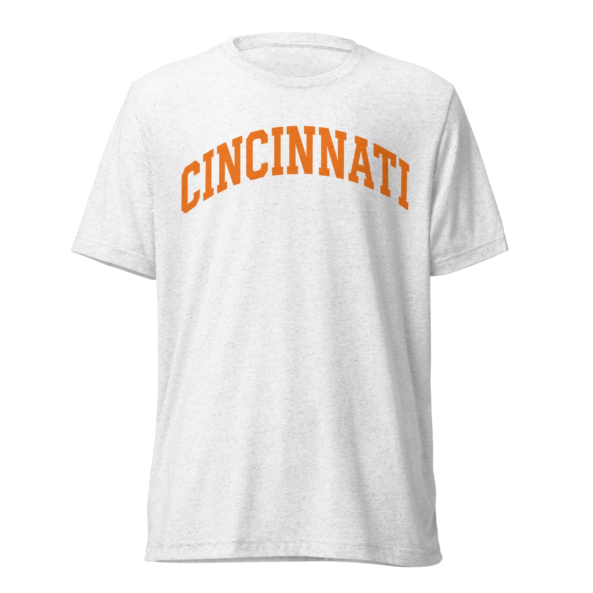 Cincinnati Football Shirt | Arched Orange Text Design | Elite Tri - Blend - Bluegrass Elite Apparel LLC