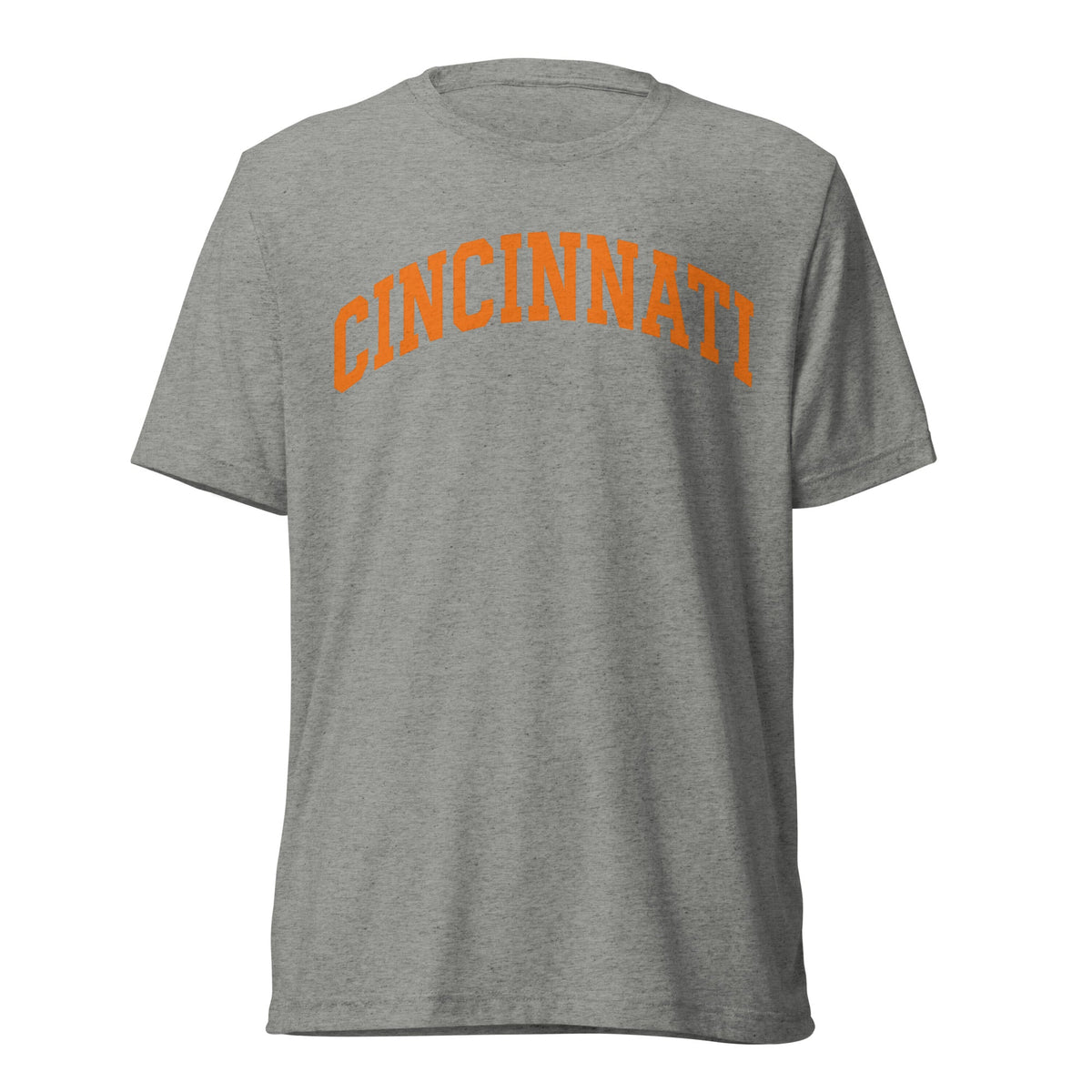 Cincinnati Football Shirt | Arched Orange Text Design | Elite Tri - Blend - Bluegrass Elite Apparel LLC