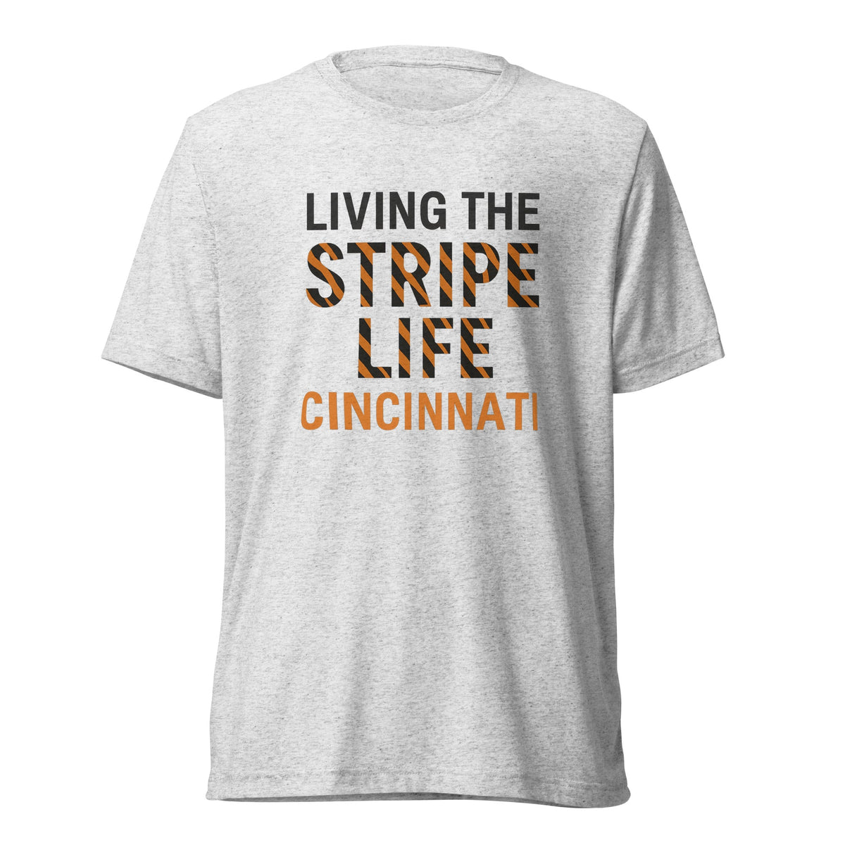 Cincinnati Football Shirt | Living the Stripe Life Design | Elite Tri - Blend - Bluegrass Elite Apparel LLC