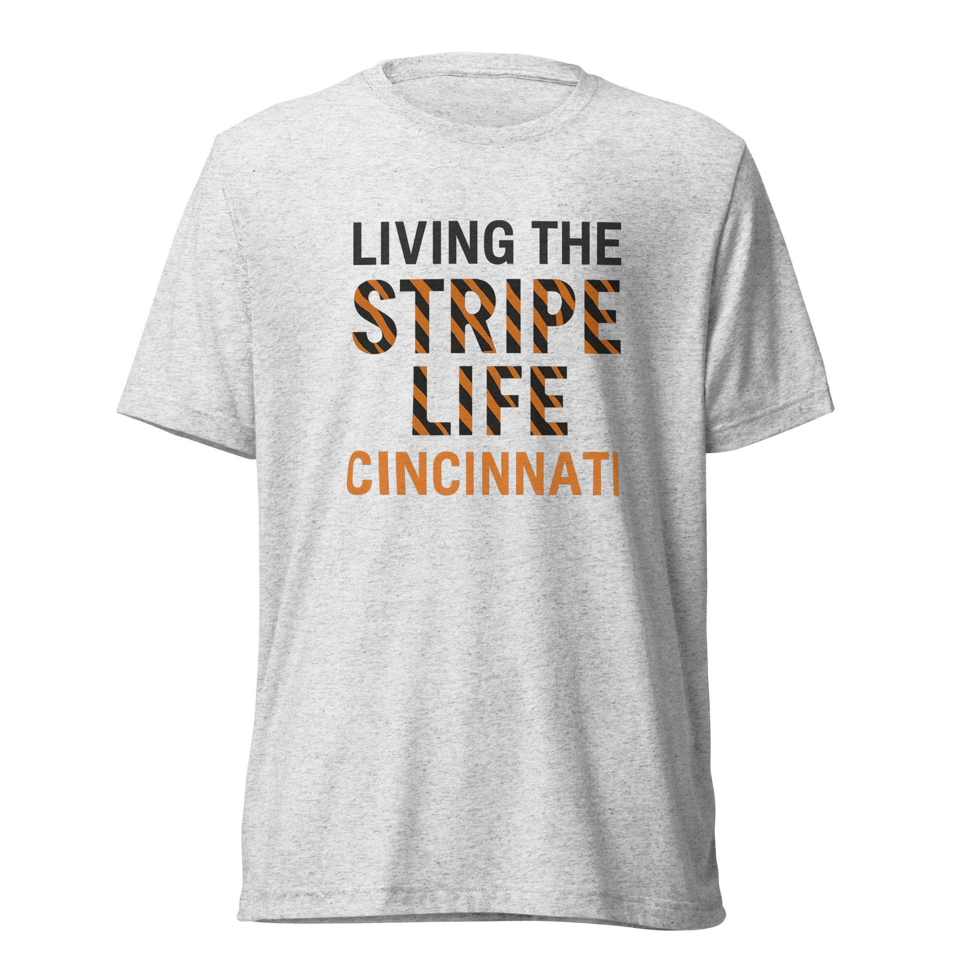Cincinnati Football Shirt | Living the Stripe Life Design | Elite Tri - Blend - Bluegrass Elite Apparel LLC