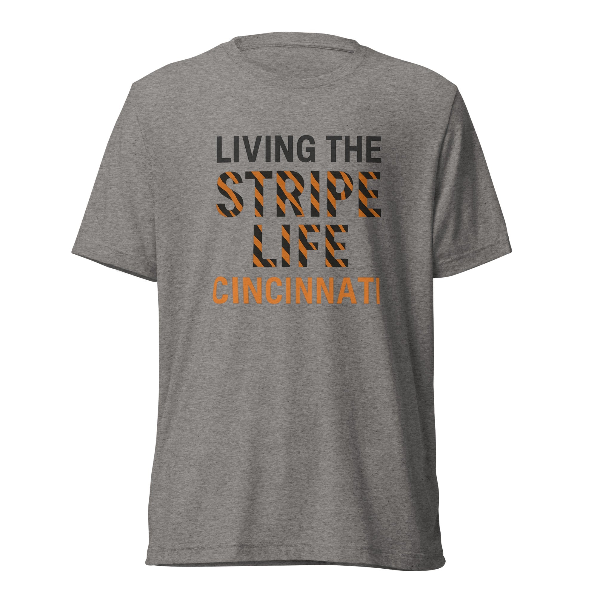 Cincinnati Football Shirt | Living the Stripe Life Design | Elite Tri - Blend - Bluegrass Elite Apparel LLC