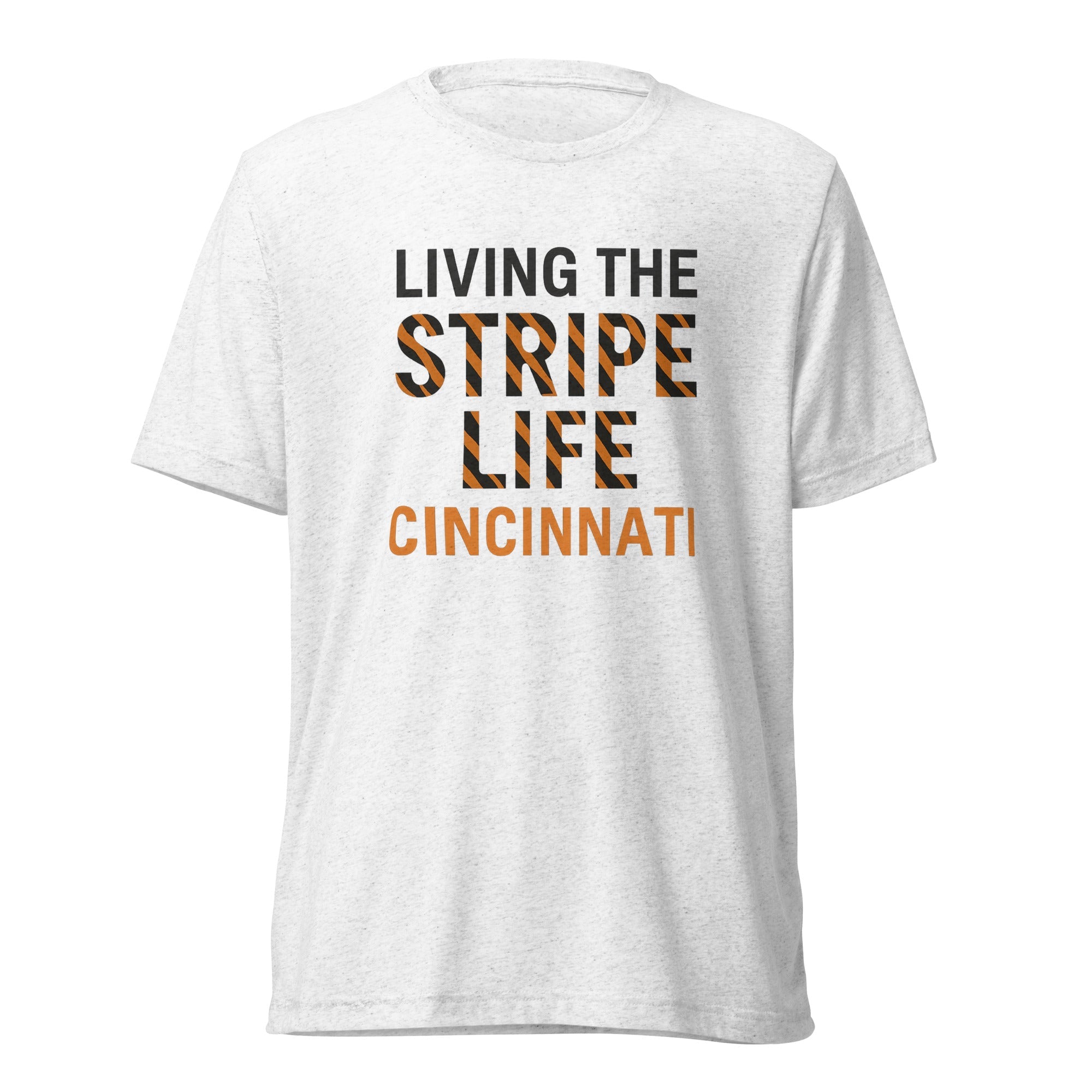 Cincinnati Football Shirt | Living the Stripe Life Design | Elite Tri - Blend - Bluegrass Elite Apparel LLC