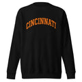 Cincinnati Football Sweatshirt | Arched Orange Text Design | Premium Fleece - Bluegrass Elite Apparel LLC