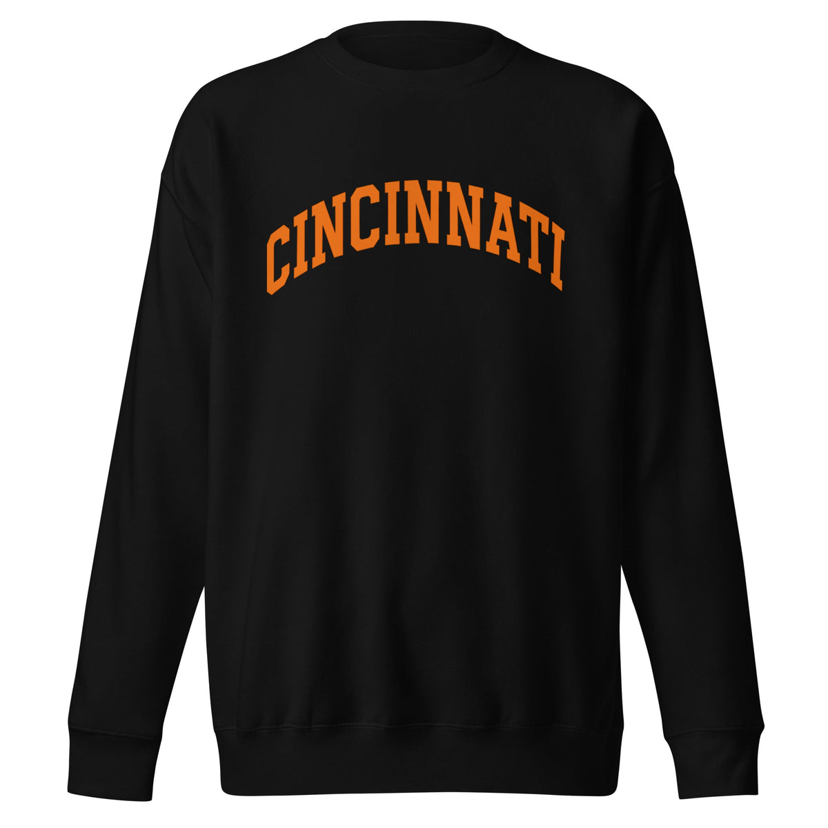 Cincinnati Football Sweatshirt | Arched Orange Text Design | Premium Fleece - Bluegrass Elite Apparel LLC