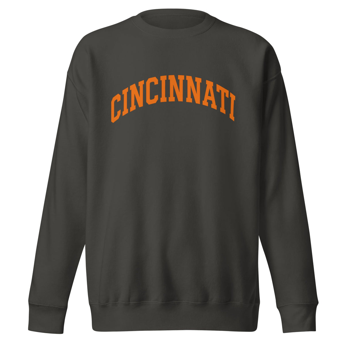 Cincinnati Football Sweatshirt | Arched Orange Text Design | Premium Fleece - Bluegrass Elite Apparel LLC