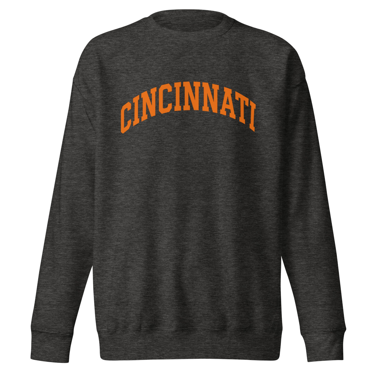 Cincinnati Football Sweatshirt | Arched Orange Text Design | Premium Fleece - Bluegrass Elite Apparel LLC