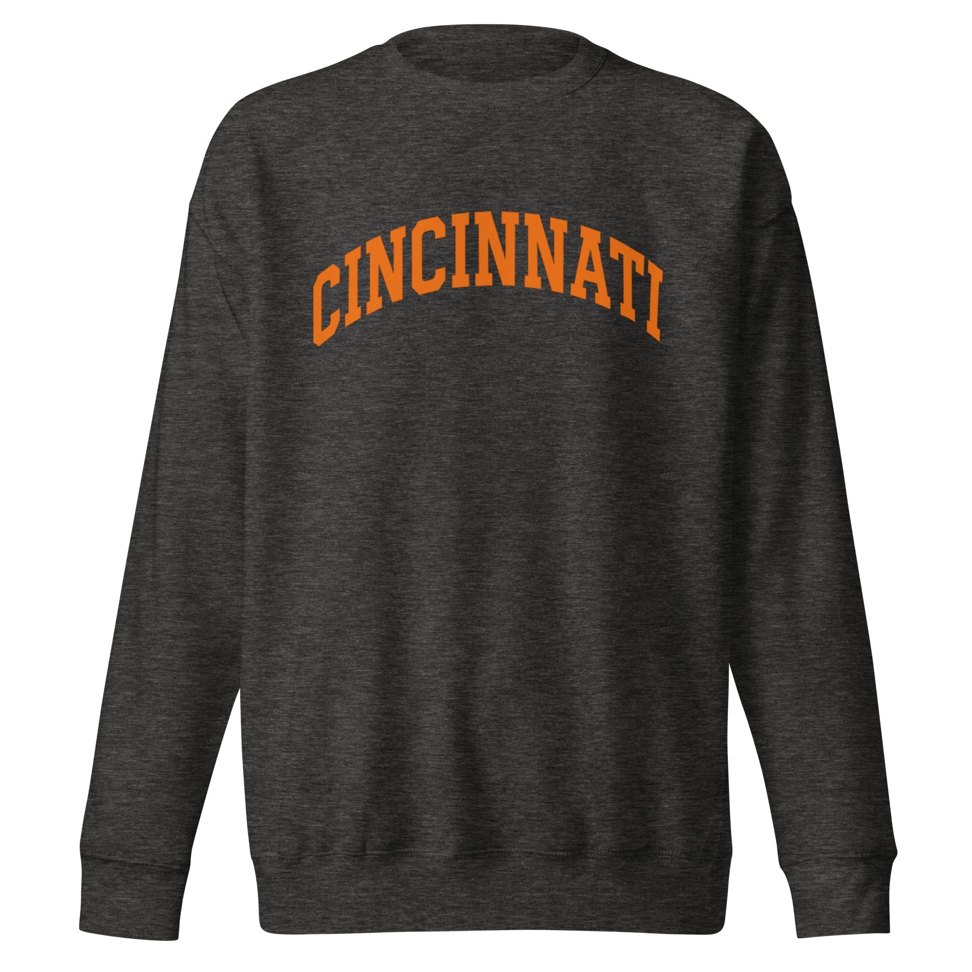 Cincinnati Football Sweatshirt | Arched Orange Text Design | Premium Fleece - Bluegrass Elite Apparel LLC