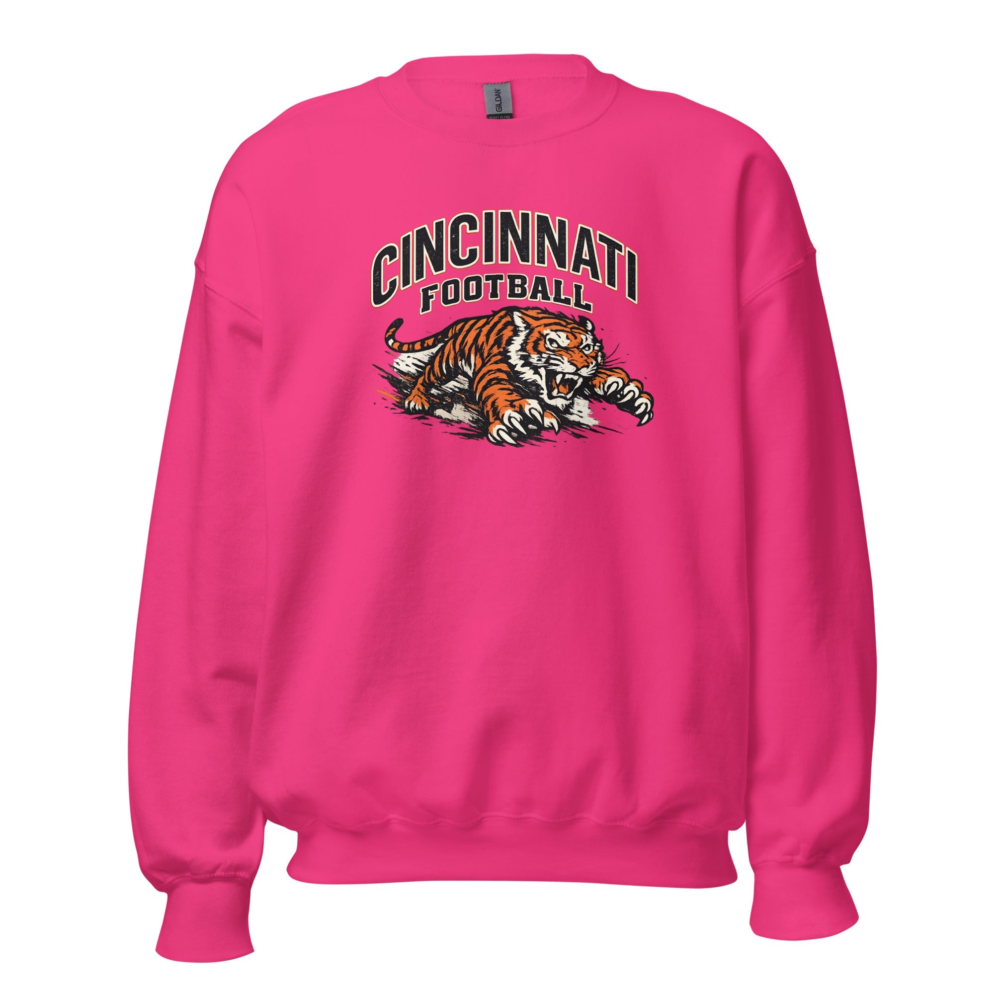Cincinnati Football Sweatshirt | Charging Tiger Design | Unisex - Bluegrass Elite Apparel LLC