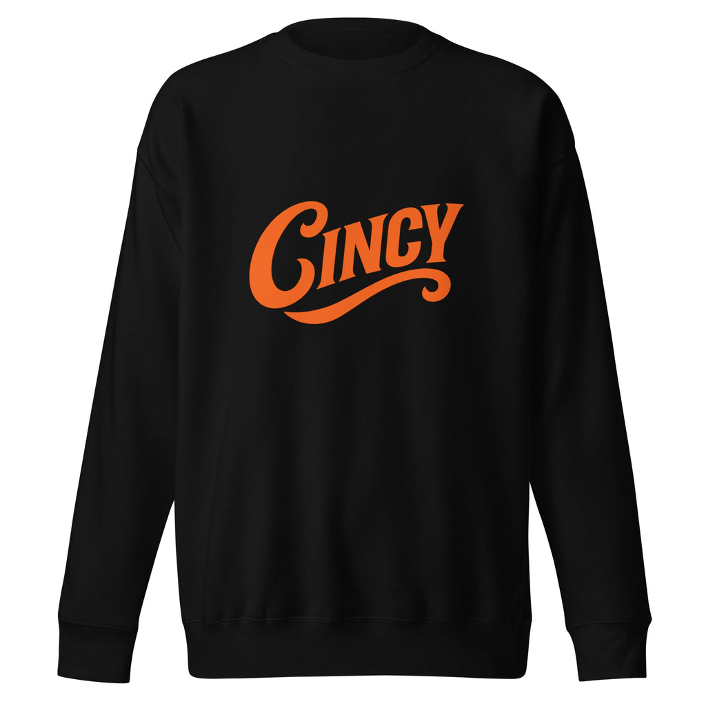 Cincinnati Football Sweatshirt | Retro “Cincy” Orange Script | Premium Fleece - Bluegrass Elite Apparel LLC
