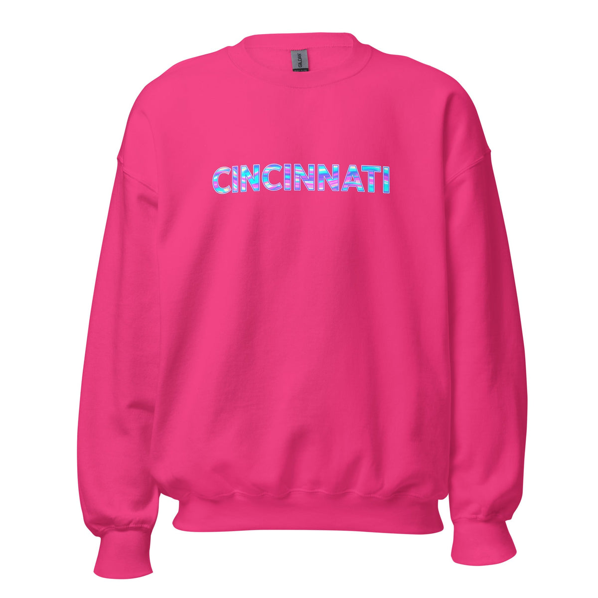 Cincinnati Sweatshirt | Neon Iridescent City Design | Unisex Classic Fit - Bluegrass Elite Apparel LLC