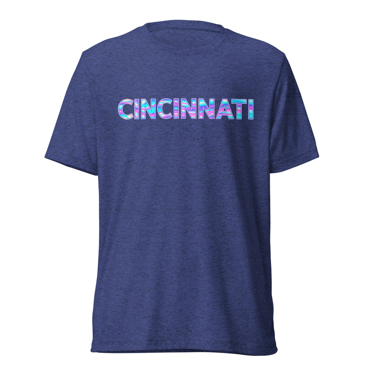 Cincinnati T-Shirt | Neon Iridescent City Design | Elite Tri - Blend - Bluegrass Elite Apparel LLC