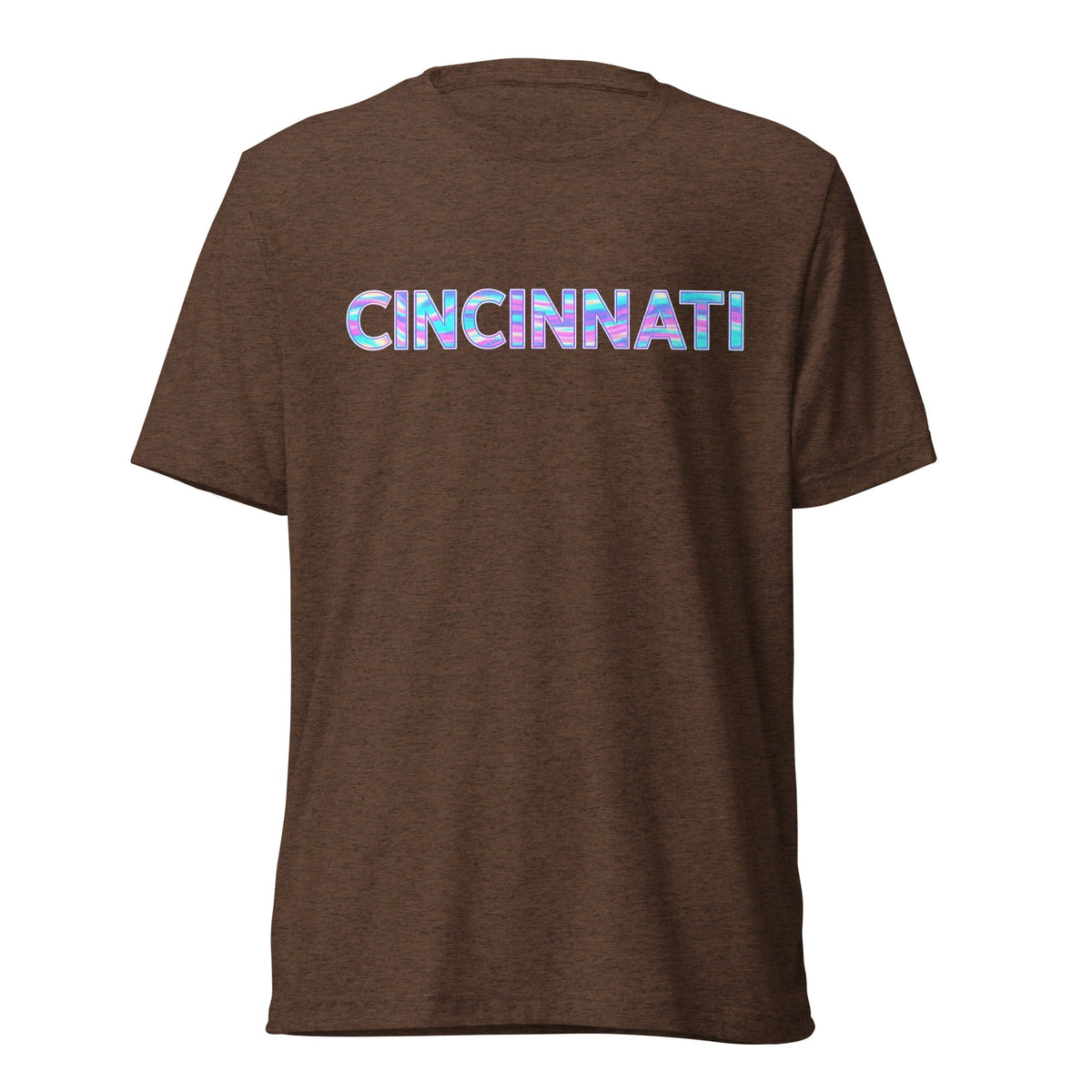Cincinnati T-Shirt | Neon Iridescent City Design | Elite Tri - Blend - Bluegrass Elite Apparel LLC