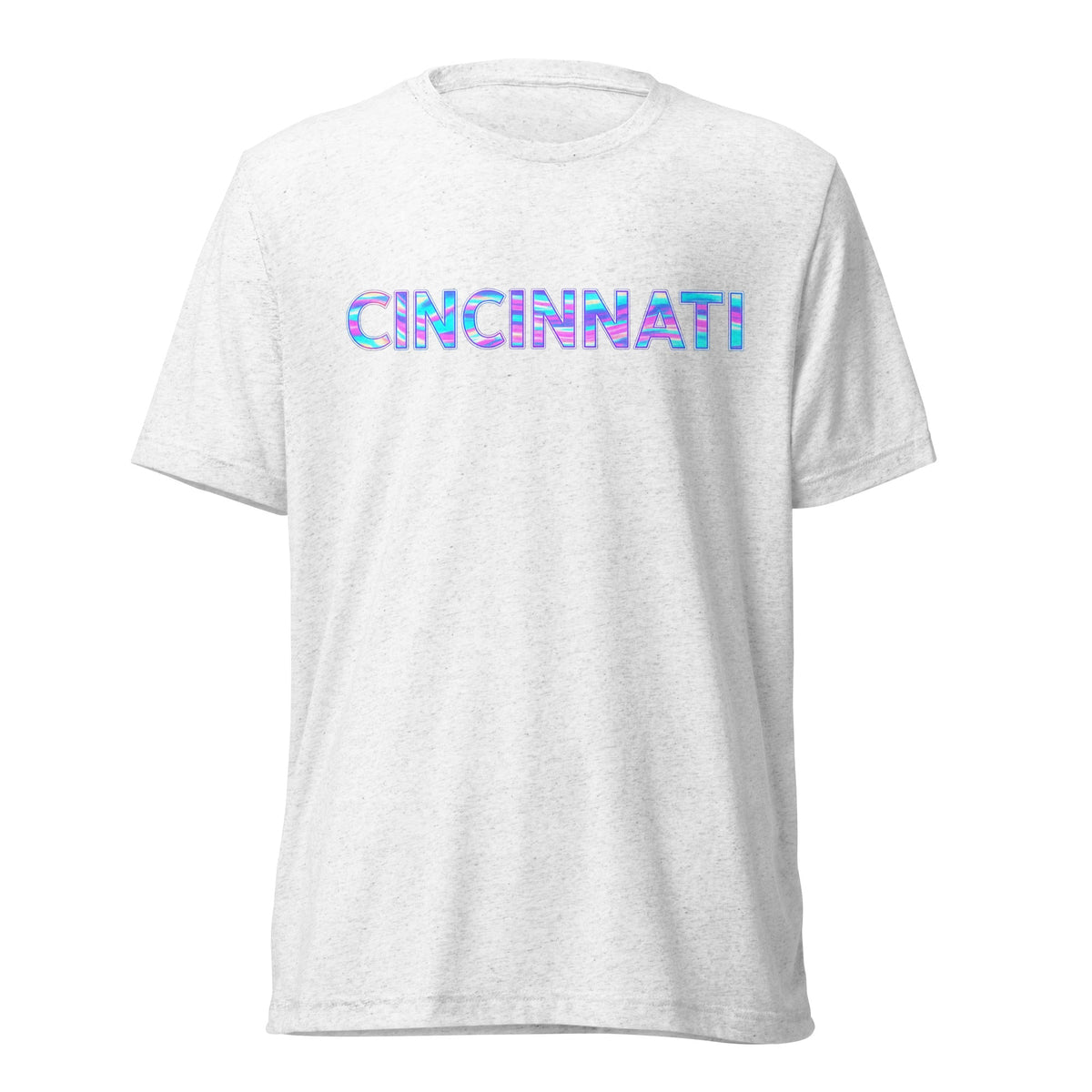 Cincinnati T-Shirt | Neon Iridescent City Design | Elite Tri - Blend - Bluegrass Elite Apparel LLC