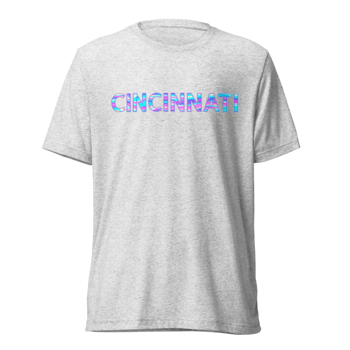Cincinnati T-Shirt | Neon Iridescent City Design | Elite Tri - Blend - Bluegrass Elite Apparel LLC