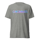 Cincinnati T-Shirt | Neon Iridescent City Design | Elite Tri - Blend - Bluegrass Elite Apparel LLC